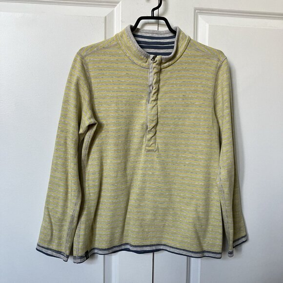 Seasalt Keynote 1/2 Zip Shirt Women 8 Eco Organic Cotton Nautical Stripe Coastal - Picture 9 of 9